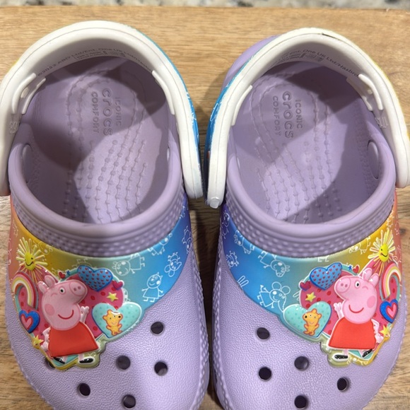 PEPPA PIG LAVENDER PURPLE TODDLER CROCS SIZE 5 - Picture 10 of 11